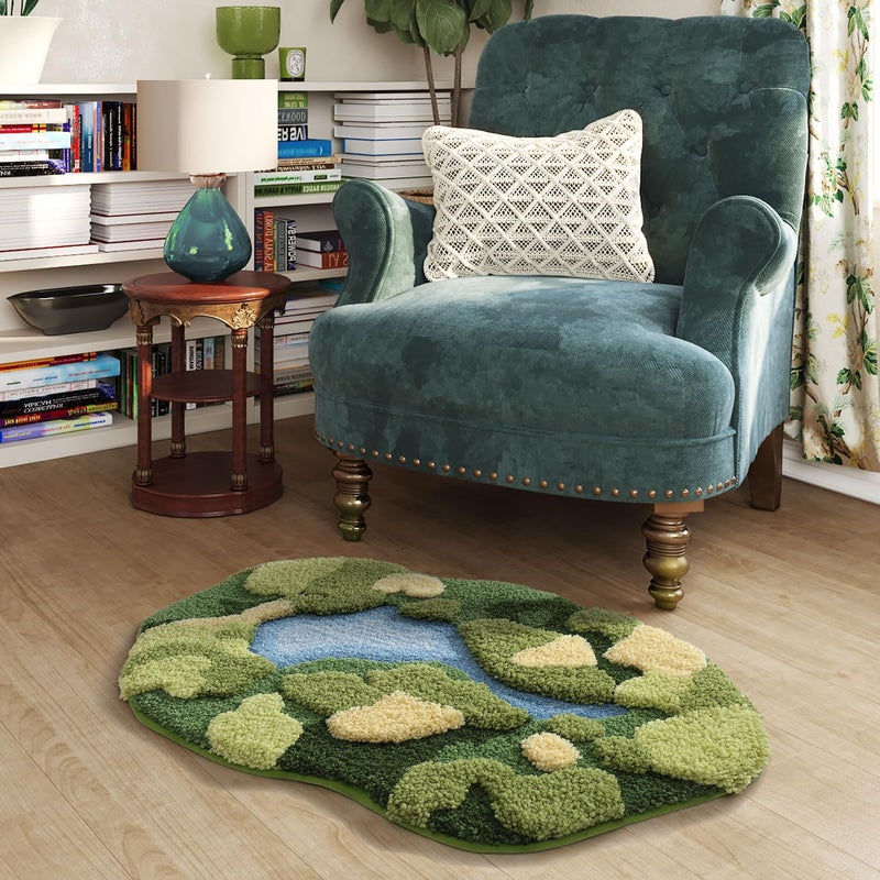 DEXI Moss Bath Mat, Ultra Thick Soft Green Bathroom Rug, Water Absorbent Non Slip Microfiber Rugs for Shower Floor, Sink, Bedroom, Home Accessories Decor, 20x32, Moss Green - Image 4