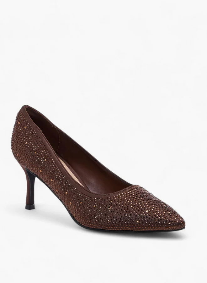 فلورا بيلا من شو إكسبرس Embellished Slip-On Pumps with Stiletto Heels