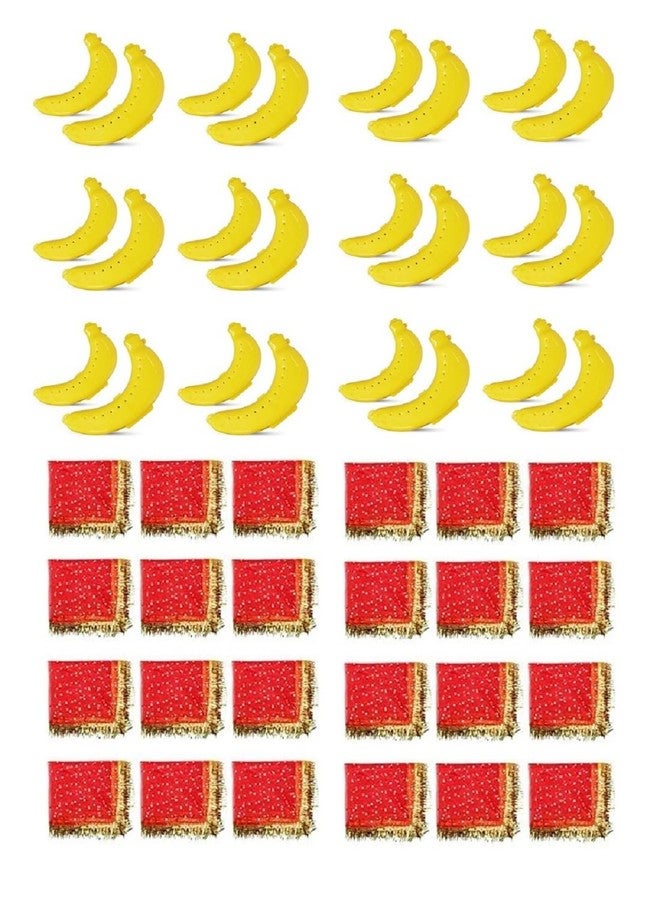 GLAN Kanjak Poojan Gift Items for Navratri Special for Boys and Girls Multicolour Pack of 1 (24 Banana Case with 24 Gotta Chunni) - Image 1