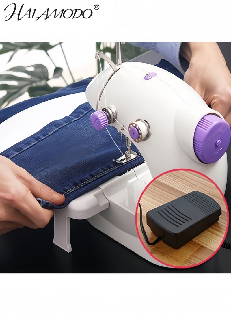 HALAMODO Mini Sewing Machine for Beginners, Easy Automatic Sewing Machine, Household Electric Portable Sewing Tool with Sewing Kit, Small, for All Age, Kids or Adults - Image 3