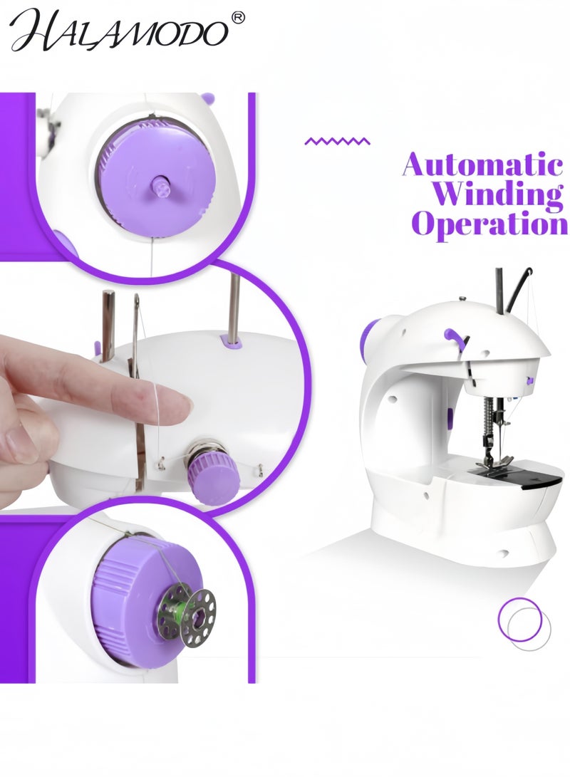 HALAMODO Mini Sewing Machine for Beginners, Easy Automatic Sewing Machine, Household Electric Portable Sewing Tool with Sewing Kit, Small, for All Age, Kids or Adults - Image 4