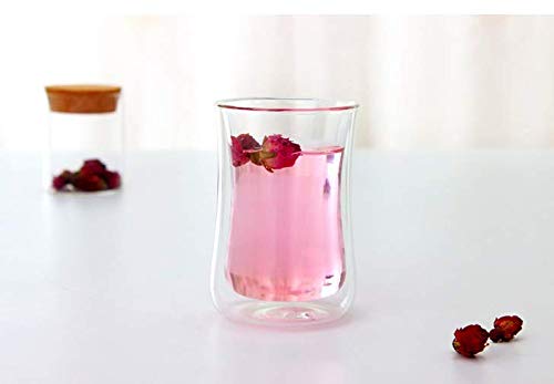 Baskety Turkish Tea Cups - Set of 1 Or 2 - Double-Walled Glass Tea Cup - Coffee Mug - Espresso - Cappuccino Beverages Cup 300ML Each. (1) - Image 4