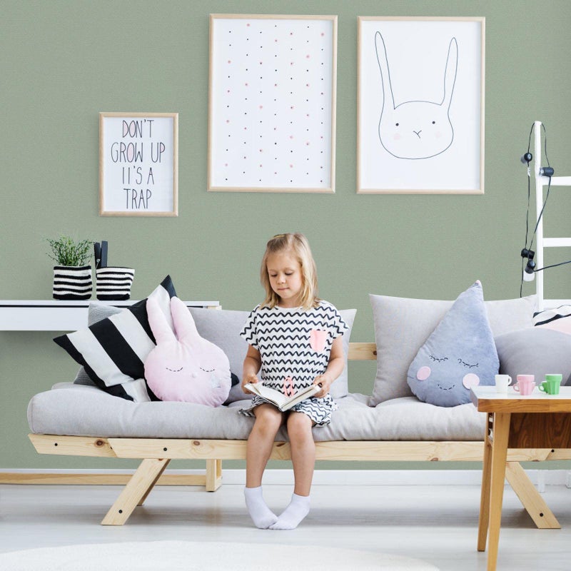 practicalWs Sage Green Wallpaper Stick and Peel Green Contact Paper 17.7'' x 118.1'' Removable Wallpaper Self-Adhesive Vinyl Solid Wall Paper for Bedroom Kitchen Cabinets - Image 3