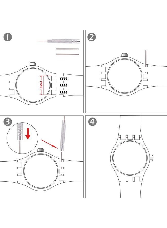 GreenOlive Replacement Waterproof Silicone Rubber Watch Strap Watch Band for Swatch (17mm 19mm 20mm) (17mm, Sparkle Red) - Image 3