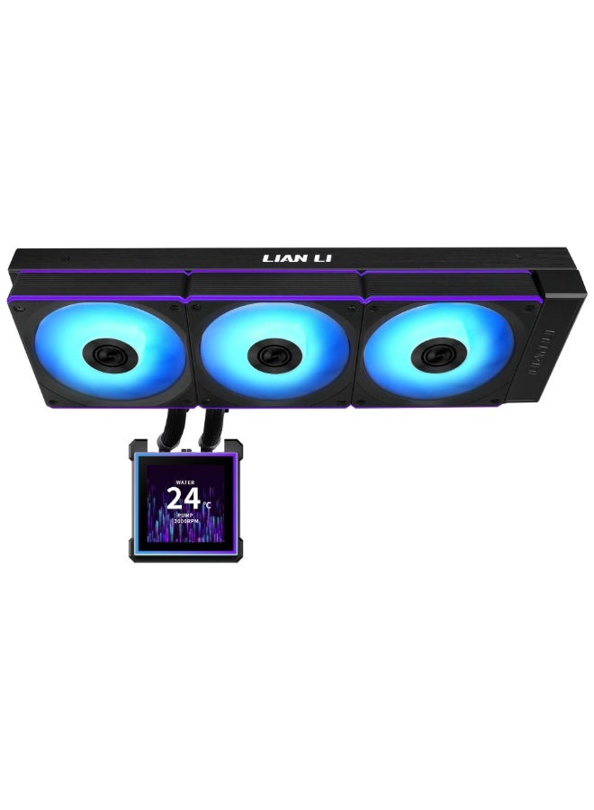 LIAN LI HydroShift II LCD-S 360 CL 360mm AIO Liquid CPU Cooler – 3.4″ IPS LCD Display 480×480, 24mm Slim Radiator, Magnetic Hot-Swap Screen, LGA/AM4/AM5 Compatible, TL/CL Wireless Fans, Black | GHS2LCDS36CB - Image 3