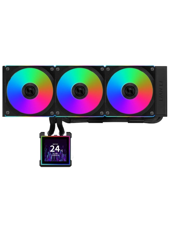 LIAN LI HydroShift II LCD-S 360 CL 360mm AIO Liquid CPU Cooler – 3.4″ IPS LCD Display 480×480, 24mm Slim Radiator, Magnetic Hot-Swap Screen, LGA/AM4/AM5 Compatible, TL/CL Wireless Fans, Black | GHS2LCDS36CB - Image 4