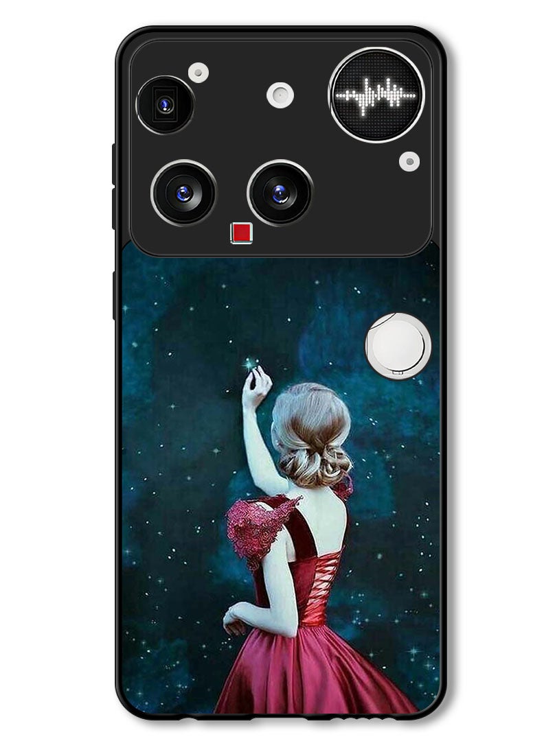 Theodor Case Compatible with Nothing Phone (3) 6.67 Inch Protection Shockproof Bumper Cover Girl Touching Star - Image 1