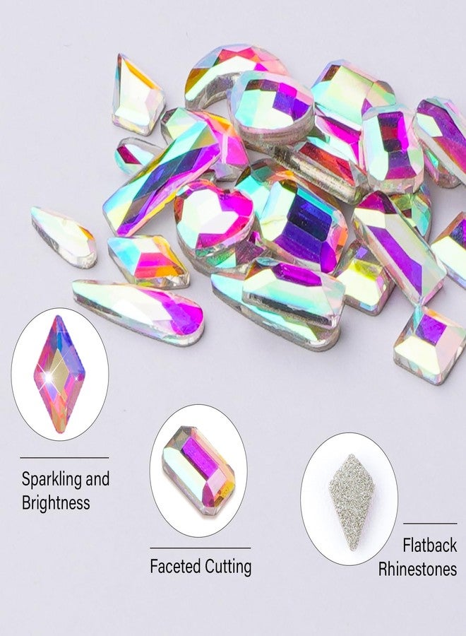 Canvalite 2900Pcs Rhinestones for Nails, 18 Styles Multi Shape Nail Charms and Gems Shiny Glass Crystal Flatback Nail Rhinestones Set for Nail Art with Rhinestone Picker and Tweezers - Image 3