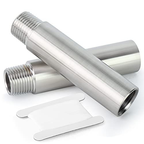TAISHER 2PCS Stainless Steel Pipe Fittings, 1/4" NPT Male x 1/4" NPT Female Threaded, 4" Length Nipple Cast Pipe - Image 1