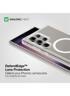 AMAZINGthing Minimal MAG Drop Proof for Samsung Galaxy S24 Ultra Case Cover with MagSafe - Clear  - Image 4