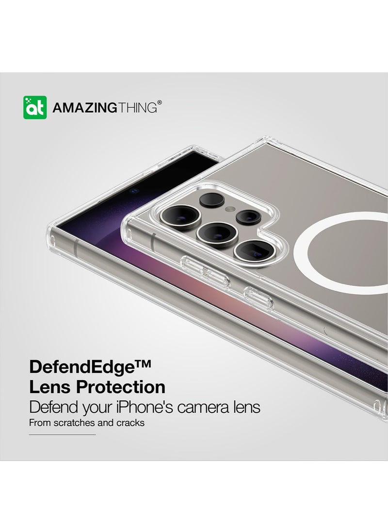 AMAZINGthing Minimal MAG Drop Proof for Samsung Galaxy S24 Ultra Case Cover with MagSafe - Clear  - Image 4