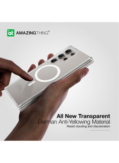 AMAZINGthing Minimal MAG Drop Proof for Samsung Galaxy S24 Ultra Case Cover with MagSafe - Clear  - Image 5