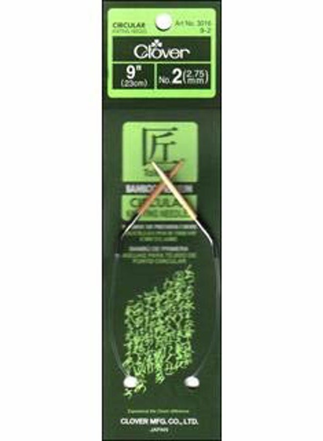 Clover Takumi Bamboo Circular Knitting Needles 9"-Size 2/2.75mm - Image 2