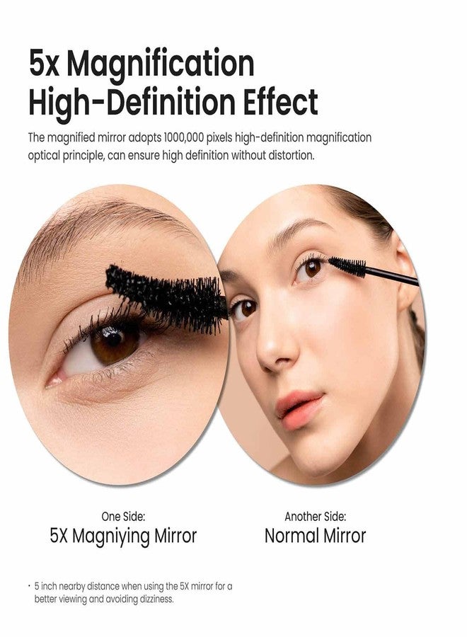 KIBI Circular Wall Mount Makeup Mirror, Dual-Sided 1x/5x Magnifying Mirror with Extendable Arm, 360° Swivel, Solid Brass Construction for Durability and Style (Brushed Nickel, KMM100) - Image 4