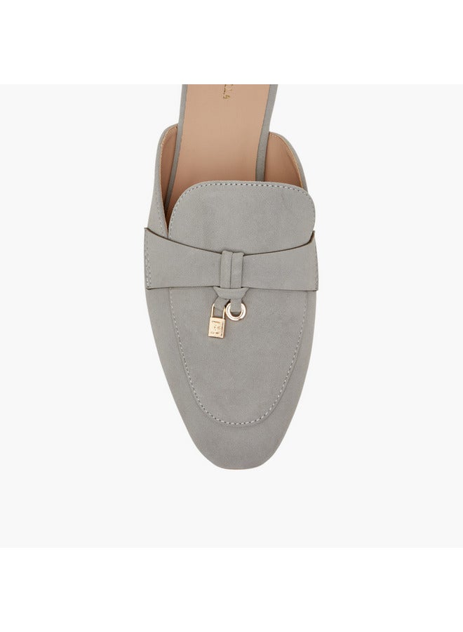 Flora Bella By Shoexpress Women Solid Slip-On Mules with Metal Accent  - Image 4