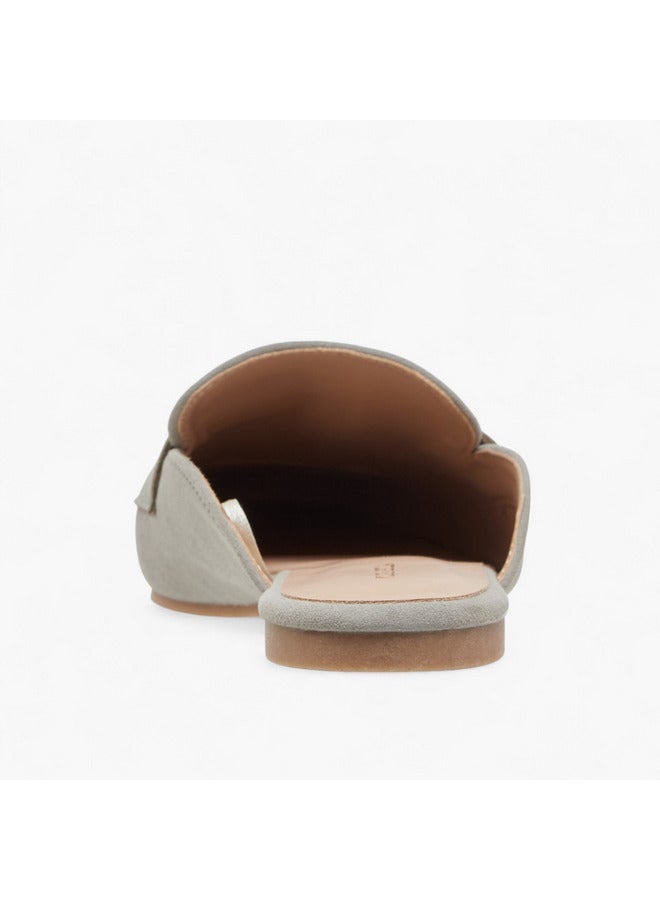 Flora Bella By Shoexpress Women Solid Slip-On Mules with Metal Accent  - Image 5