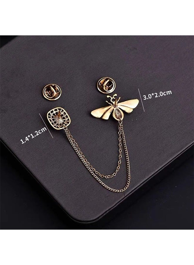 Beyond Bee Chain Brooche, Anti Rust and Anti Fading Alloy Brooch Pins, Corsage Scarf Clip Women Girls (Blue)  - Image 2
