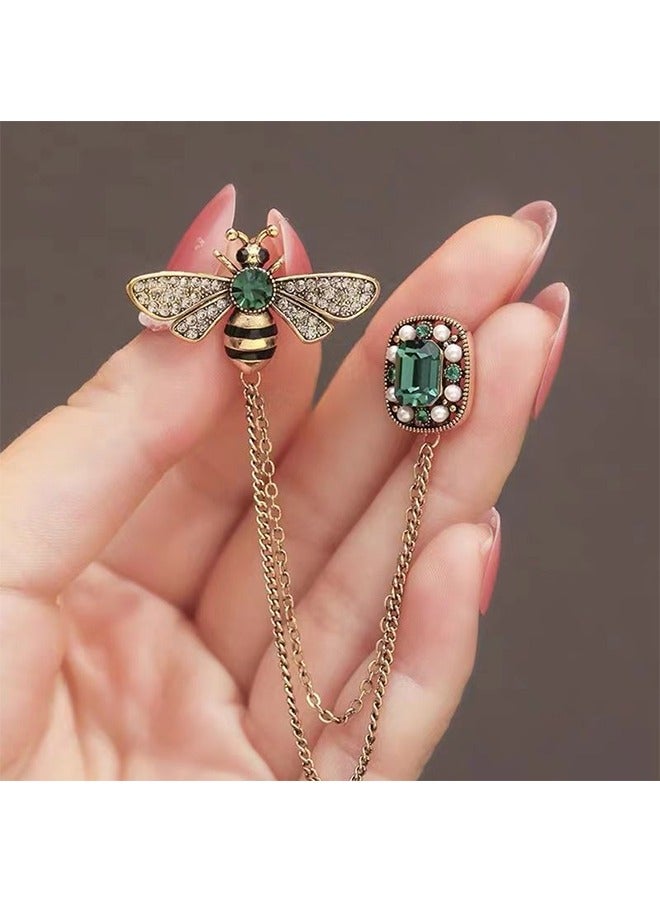 Beyond Bee Chain Brooche, Anti Rust and Anti Fading Alloy Brooch Pins, Corsage Scarf Clip Women Girls (Blue)  - Image 4