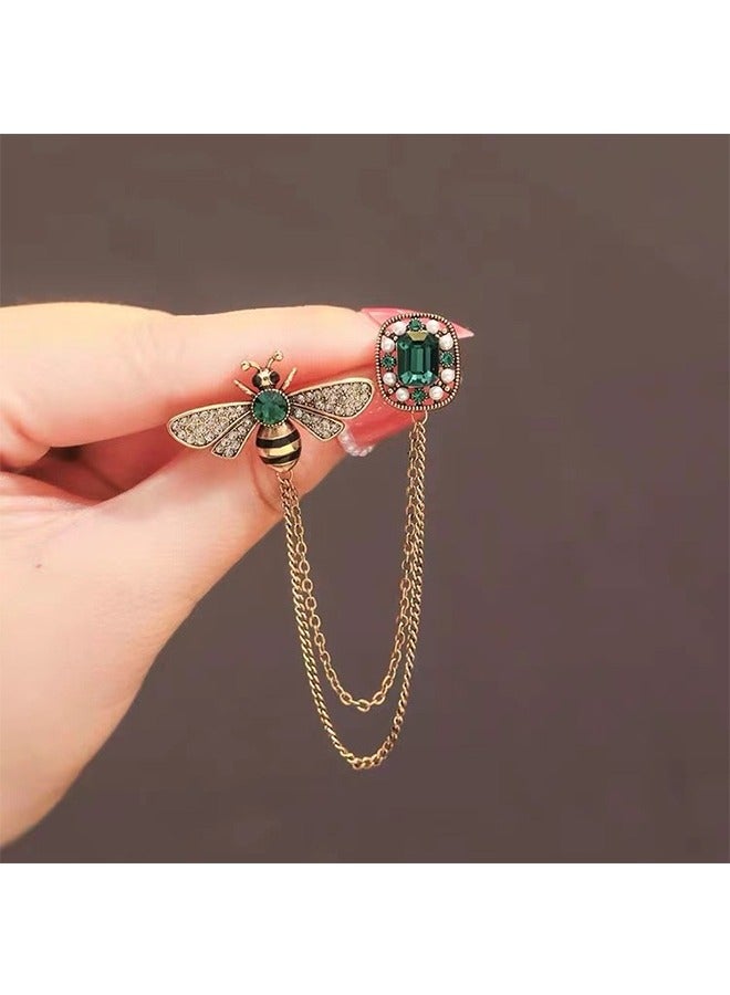 Beyond Bee Chain Brooche, Anti Rust and Anti Fading Alloy Brooch Pins, Corsage Scarf Clip Women Girls (Blue)  - Image 5
