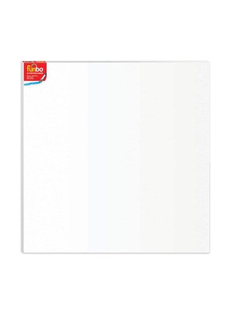 Funbo Stretched 3D Canvas, 380 GSM, 60 x 60 cm, White Artist Painting Canvas - Image 1