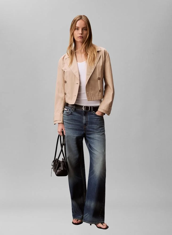 CALVIN KLEIN  Casual Short Cotton Trench Jacket for Women | Best Price UAE