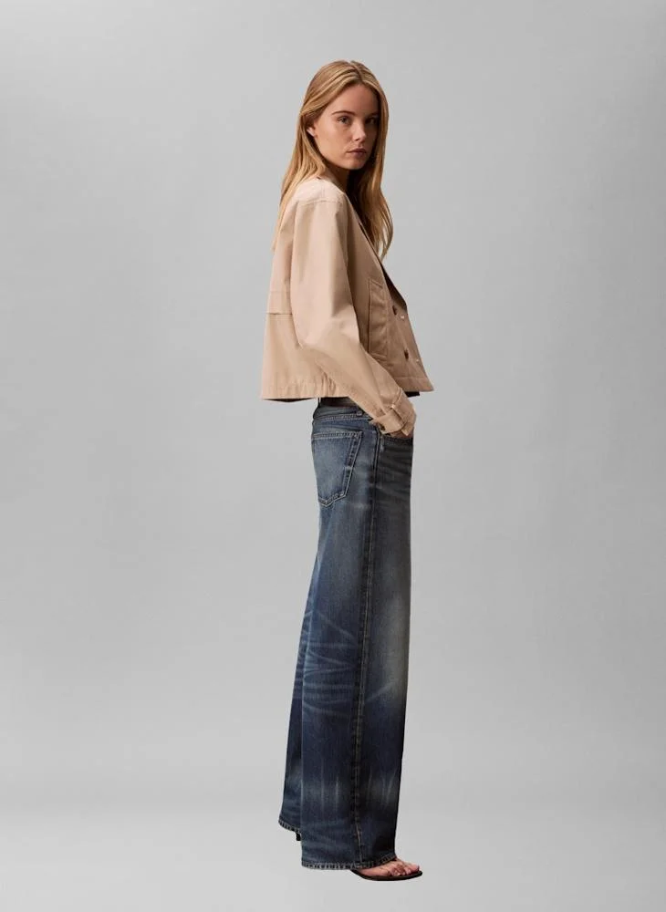 CALVIN KLEIN  Casual Short Cotton Trench Jacket for Women | Best Price UAE