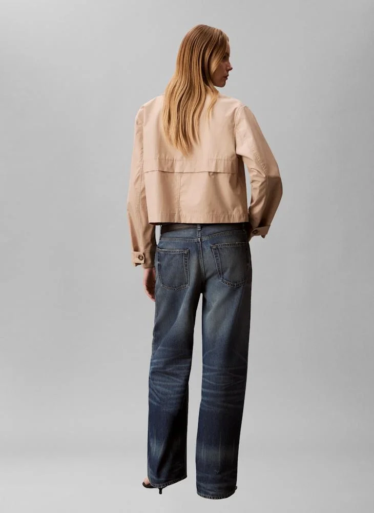 CALVIN KLEIN Casual Short Cotton Trench Jacket