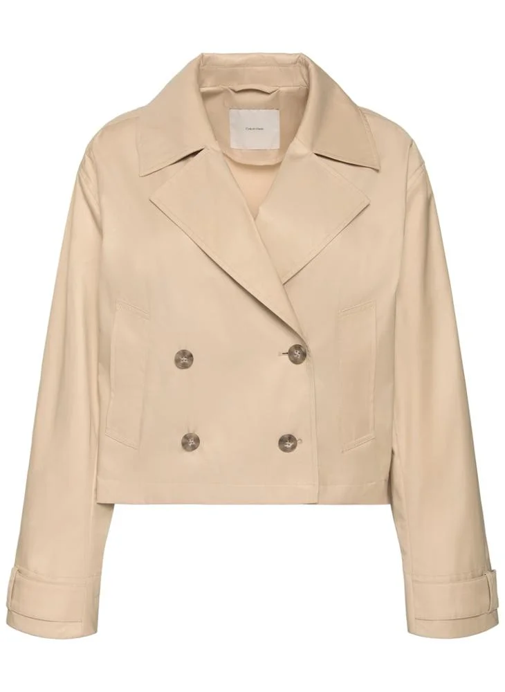 CALVIN KLEIN  Casual Short Cotton Trench Jacket for Women | Best Price UAE