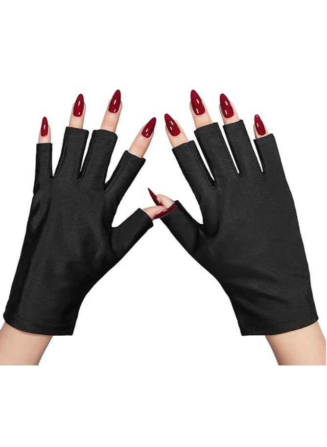 GAOY GAOY Anti UV Gloves for Gel Nail Lamp, Professional Fingerless UPF50+ UV Light Protection Gloves for Home DIY & Salon Use Nail Art Accessories  - Image 1