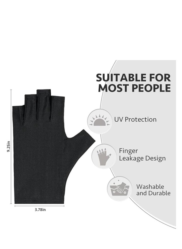 GAOY GAOY Anti UV Gloves for Gel Nail Lamp, Professional Fingerless UPF50+ UV Light Protection Gloves for Home DIY & Salon Use Nail Art Accessories  - Image 2