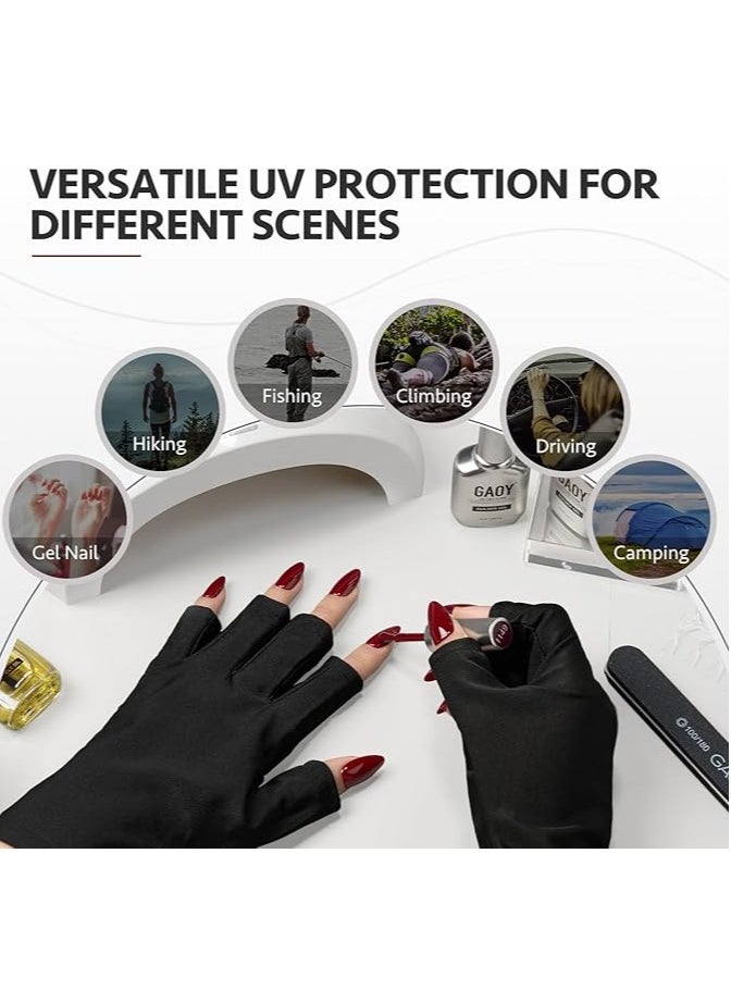 GAOY GAOY Anti UV Gloves for Gel Nail Lamp, Professional Fingerless UPF50+ UV Light Protection Gloves for Home DIY & Salon Use Nail Art Accessories  - Image 4