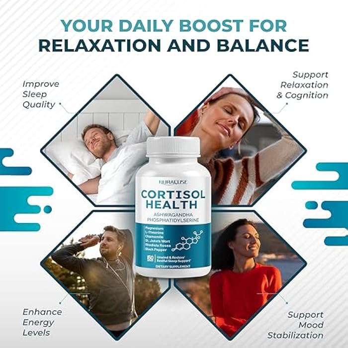 NURAFUSE CORTISOL Health Ashwagandha 15-in-1 Supplement with Magnesium Phosphatidylserine L-Theanine Chamomile Rhodiola Rosea Licorice Holy Basil - Image 5