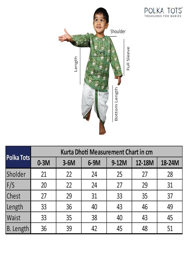 POLKA TOTS Premium Angrakha Kurta and Dhoti Set for Kids Boys | Baby Boy Dhoti Kurta Set | Ultra-soft Printed Ethnic Wear for Weddings, Mundan & Family Functions (Small Square Print, 18-24 M) - Image 5