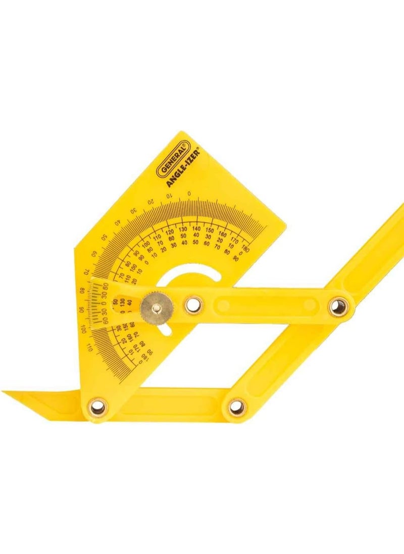 General Tools General Tools 29 Plastic Protractor and Angle Finder, Outside, Inside, Sloped Angles, 0° to 180° , Yellow  - Image 4