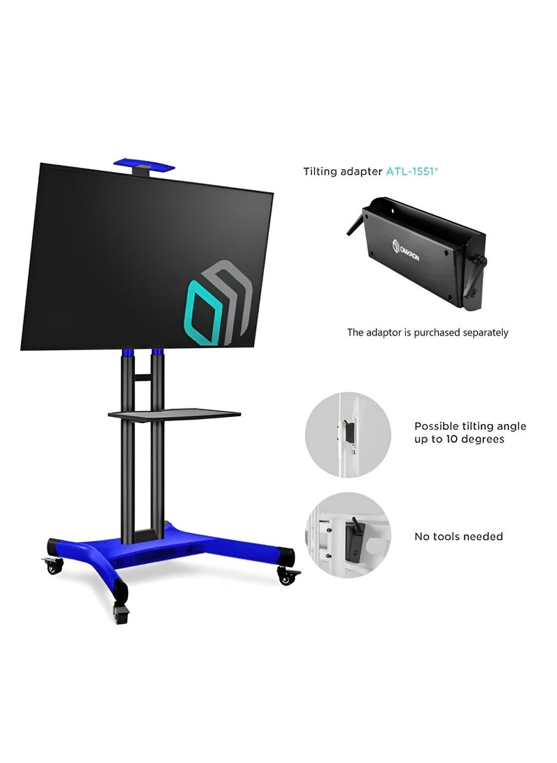 Mobile TV Stand for 40-70 Inch Screens, Holds up to 50kg, Heavy-Duty Rolling TV Cart with Locking Wheels, VESA 600x400 mm, Adjustable Height & Shelf, Ideal for Home, Office & Conference Rooms, Blue | TF-T1551BLU - pzsku/ZC81D70F98E6F46E5835DZ/45/_/1740987399/9919d229-1577-4c9d-b340-55668a9779d9