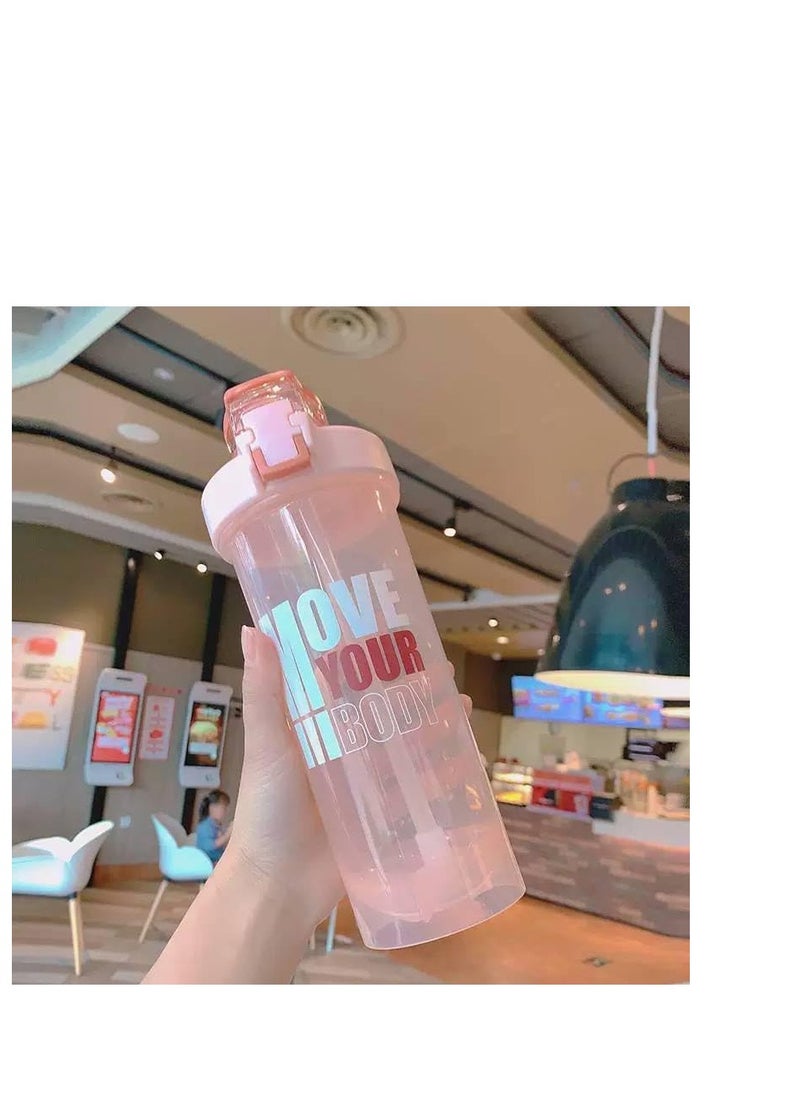 Generic - Trend Sports Shaker Bottle - 800ml with Straw & Y Blender (Pink) - Image 1