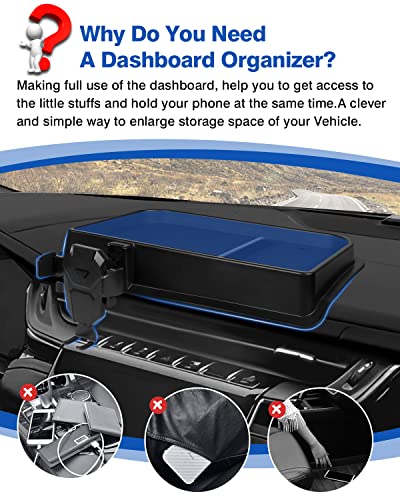 Autorder Phone Holder Mount for Jeep Grand Cherokee 2022 2023 2024 2025/Grand Cherokee L 2021 2022 2023 Center Console Dashboard Organizer with Phone Stand with Anti-Slip Mat - Image 3