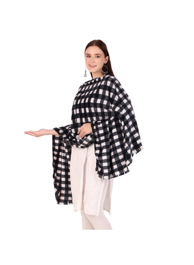 BRAVEZI polycotton Womens Checkered Scarf and stoles for Winter_Black - Image 5