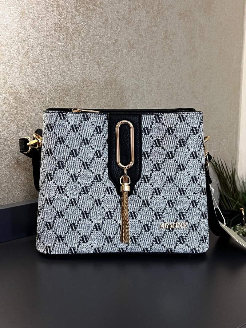Armine ARM.361.GRAY Special Color Konbin Leather Women's Handbag Designed as Handbags - Image 5