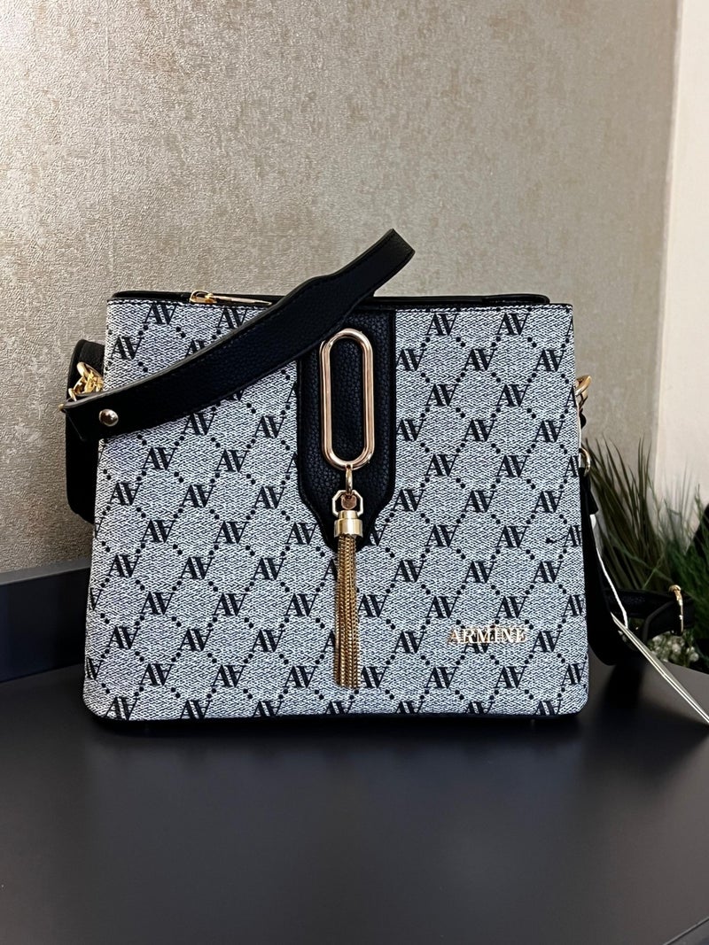 Armine ARM.361.GRAY Special Color Konbin Leather Women's Handbag Designed as Handbags - Image 3