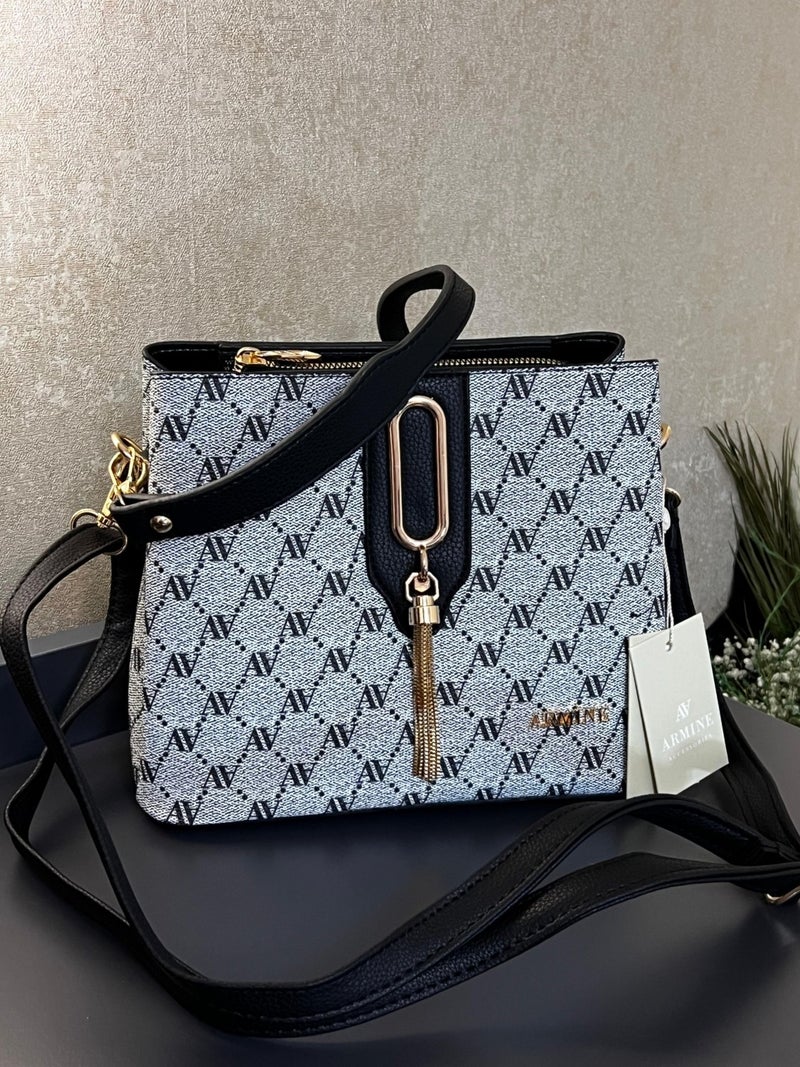 Armine ARM.361.GRAY Special Color Konbin Leather Women's Handbag Designed as Handbags - Image 1