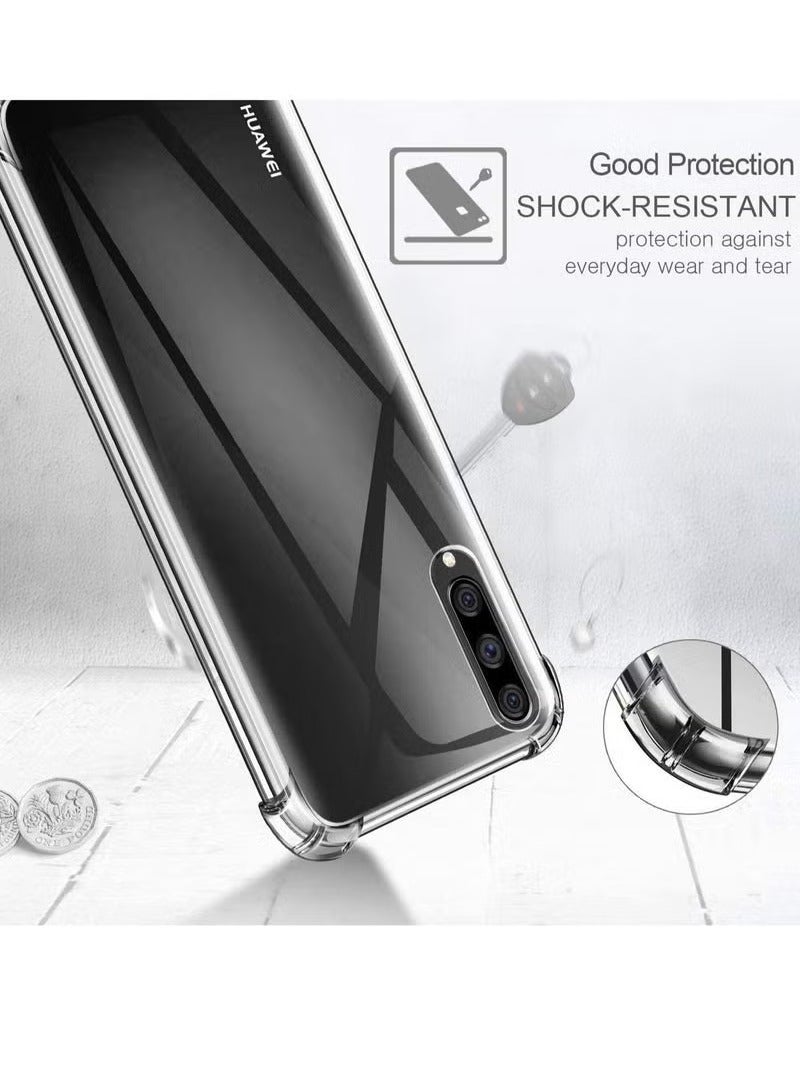 TIGER Huawei Y9s Clear Protective Case with 2 Tempered Glass Screen Protectors – Transparent Shockproof TPU Cover for Huawei Y9s Smartphone – Slim Fit, Anti-Yellow, Scratch-Resistant, Full Body Protection Case & Glass Film Combo - Image 2