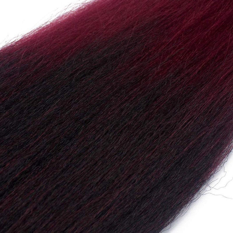 Dorsanee Ombre Burgundy Braiding Hair Pre Stretched 20 Inch 8 Packs Braiding Hair Extensions for Crochet Box Braids Twists Locs Hair Itch Free Soft Yaki Texture Hot Water Setting (20inch,#1B/Bug) - Image 4