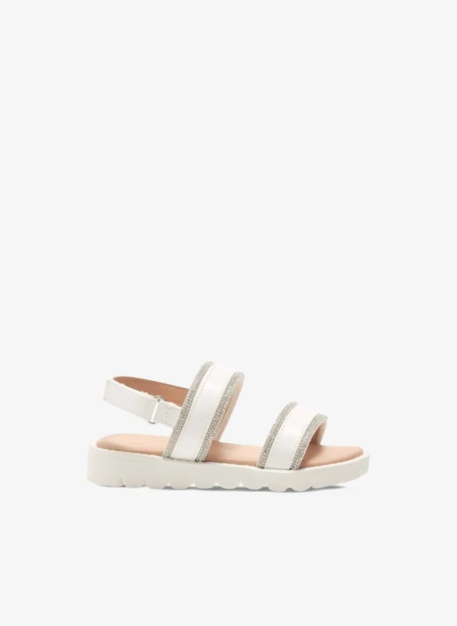 Flora Bella By Shoexpress Girls Embellished Strap Sandals With Hook And Loop Closure Ramadan Collection