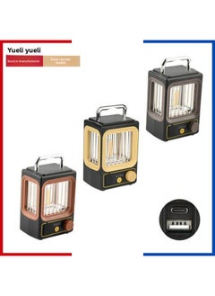 Generic Camping Lamp Outdoor Long Endurance Rechargeable Retro Bedside Table Lamp Tungsten Warm Light Solar Portable Lamp-Color:Gray Frame Camping Light  - Image 1