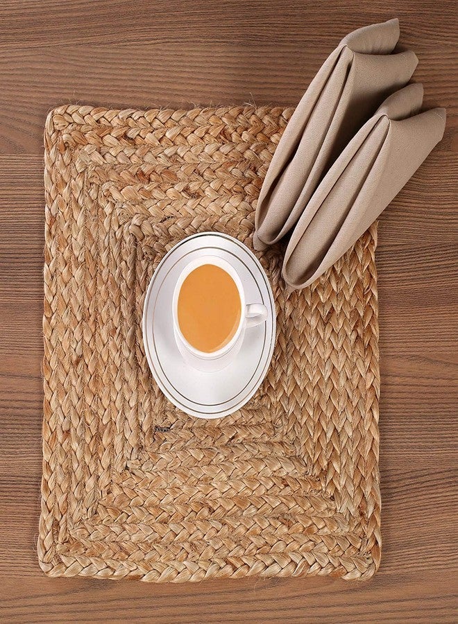 pepme Jute Braided Rustic Fibers Vintage Placemat for Dining Table, Bedside Table, Tea Coaster, Decoration mat (Square, Beige, 13x13 inches, Pack of 2) - Image 5