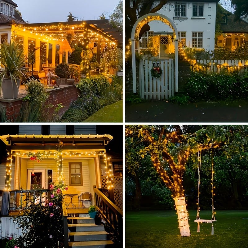 500cm 196.85in Solar LED String Light 8 Lighting Modes Warm Light Strip Fairy Light for Outdoor Tree Bedroom Party Carnival Decoration - Image 2