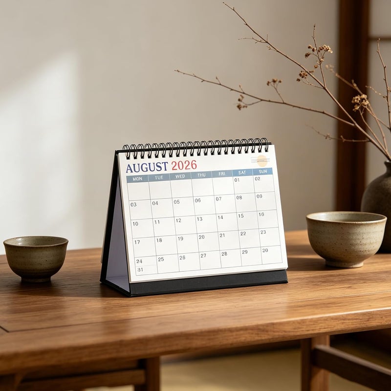 LOPUNER Minimalist Standing Desk Calendar - 18 Month Twin Wire Binding Monthly Planner - July 2026 to December 2027 Holiday Tracker Calendar Yearly Planner - Image 5