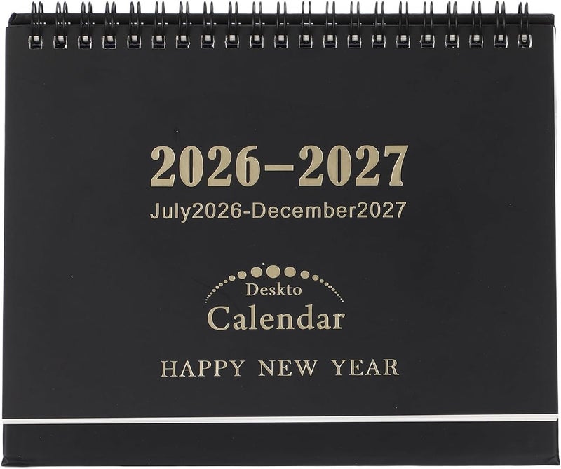 LOPUNER Minimalist Standing Desk Calendar - 18 Month Twin Wire Binding Monthly Planner - July 2026 to December 2027 Holiday Tracker Calendar Yearly Planner - Image 1