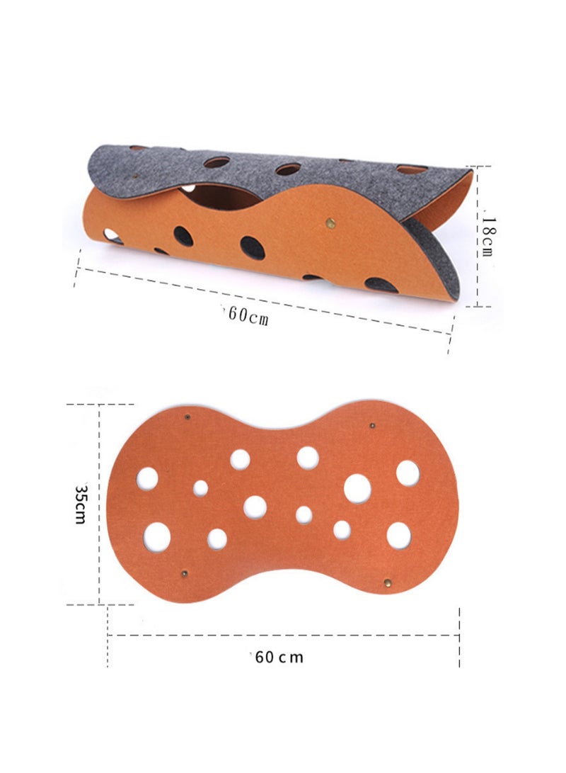 Orange + Gray Diy Cat Tunnel Toy - Foldable Cat Tube Toy Cat Cave Nest Toy Free Combination Pet Interactive Toy For Kittens Rabbit Hamsters And Small Animals - Image 2